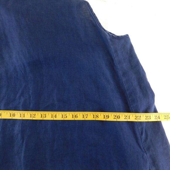 United Color of Benetton Dress Medium Linen Sundress Sleeveless Coastal A-Line - Picture 7 of 12